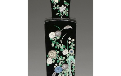 A Chinese famille noire vase, late 19th - early 20th c, of s...