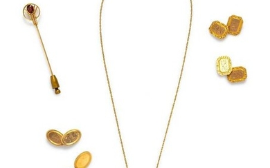 A Collection of Antique Yellow Gold Jewelry