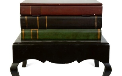 A Faux-Stack of Books Side Table Height 18 x width 21 x