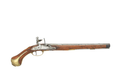 A French 22-Bore Flintlock Holster Pistol By S. Jourjon Of...