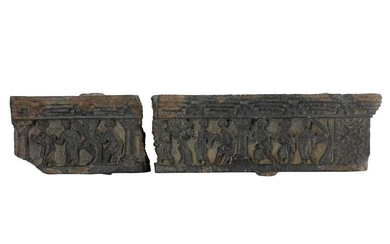 A GREY SCHIST CARVED FRIEZE WITH FIGURAL DECORATION Ancient region of Gandhara, 2nd - 3rd century