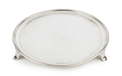 A George III Scottish silver circular small salver, with reeded...