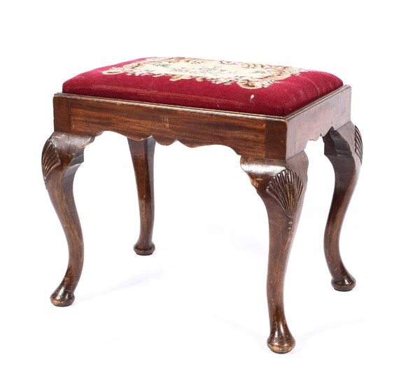 A Georgian mahogany needlework stool