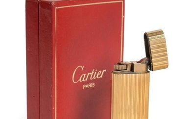 A Gold and Gold-Plate Mounted Cigarette-Lighter, Retailed by Cartier, 20th...