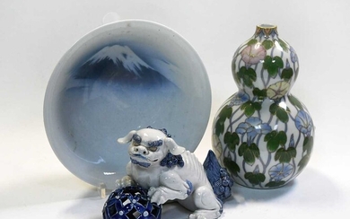 A Japanese Hirado porcelain Shishi, circa 1900