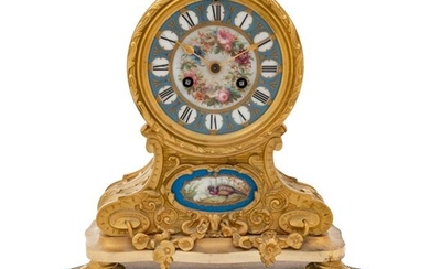 A Louis XVI Style Gilt Bronze and Sevres Style