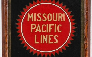 A MISSOURI PACIFIC LINES PASSENGER AGENT SIGN C. 1910