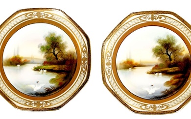 A PAIR OF EARLY 20TH CENTURY JAPANESE NORITAKE PORCELAIN...