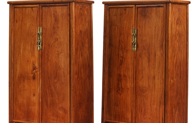 A PAIR OF FINE HUANGHUALI ROUND-CORNER CABINETS, YUANJIAOGUI 18th century