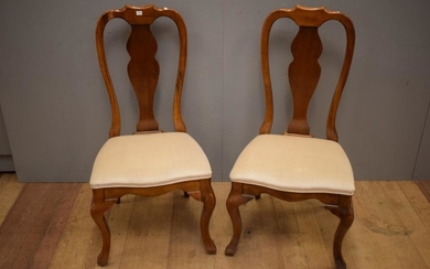 A PAIR OF HIGH BACK OAK CHAIRS