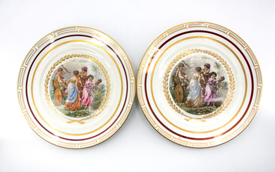 A Pair of Antique Royal Copenhagen Porcelain Plates, Denmark, Early 20th Century