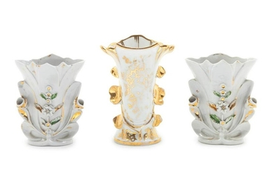 A Pair of Paris Porcelain Spill Vases