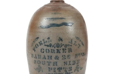 A Scarce Two Gallon Pennsylvania Stoneware Merchant
