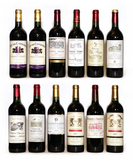 A collection of red Bordeaux Superieur wines