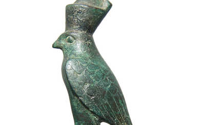 A fantastic Egyptian bronze figure of Horus