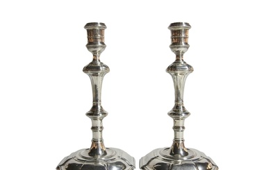 A fine & rare pair of 18th century Guernsey silver George II...