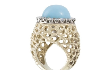 A gold, diamond and gem-set interchangeable ring