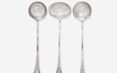 A group of three Federal silver punch ladles, William Garret Forbes (1751-1840), New York, NY, Isaac