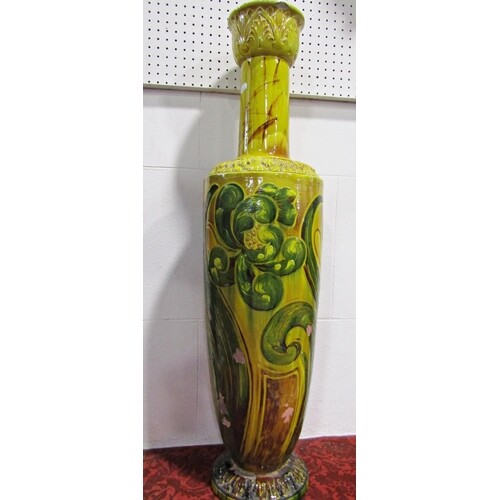 A large late 19th century Bretby floorstanding vase with dra...