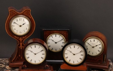 A late 19th century rosewood drum-form mantel clock, of smal...