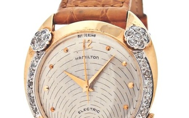A mid 20th century gold Hamilton Spectra wrist watch