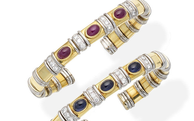 A pair of gem-set bangles