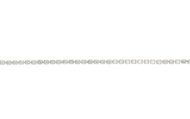 A platinum diamond line bracelet