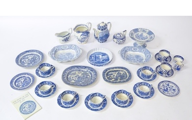 A quantity of assorted blue and white wares to include Palis...