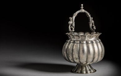 A rare Ilkhanid engraved silver pail, Persia, 14th century