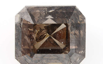 A rectangular shape fancy deep brown diamond, weighing 1.35cts.