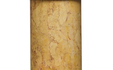 A scagliola pedestal column, 20th century, with marble top, 67cm high
