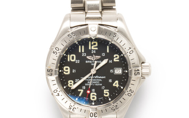 A stainless steel wristwatch, Super Ocean Automatic, Breitling