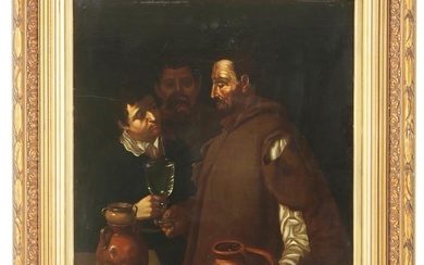 AFTER DIEGO VELAZQUEZ 17TH C SPANISH SCHOOL OIL PAINTING