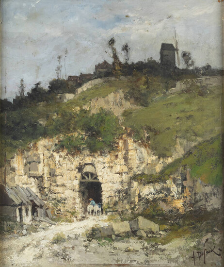 ALEXANDRE DEFAUX<BR>Bercy (Francia) 1826 - 1900 Parigi<BR>"Paesaggio"