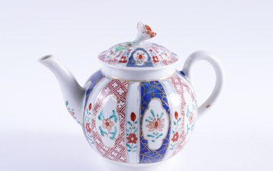 AN UNUSUAL WORCESTER `JAPAN' PATTERN GLOBULAR TEAPOT AND COVER
