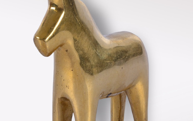 ANDREAS WARGENBRANT. Sculpture, Dala horse, gold patinated bronze.