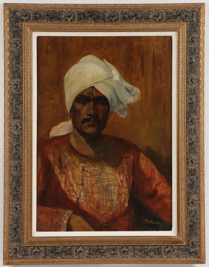 ANTIQUE ORIENTALIST OIL ON CANVAS, SIGNED
