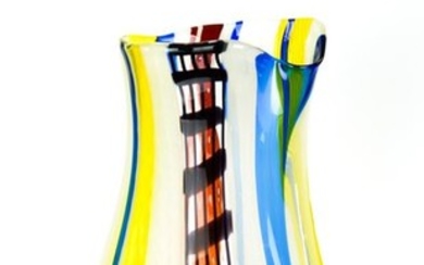 Afro Celotto (Murano) - Multicolor Canna Vase, Piece 1/1, Signed (48.5 cm) - (3.8 kg)