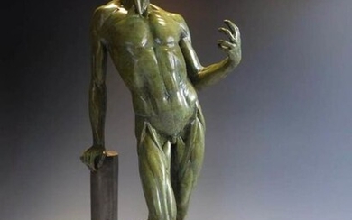 After Franz Von Stuck - Sculpture, anatomical figure - Écorché (1) - Bronze (patinated) - 20th century