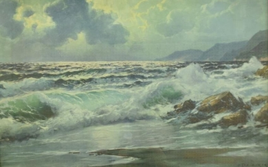 Alexander Dzigurski Oil on Canvas Seascape