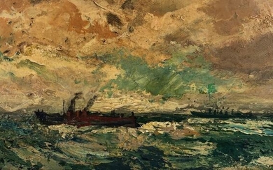Alfred Emile Léopold Stevens (1823-1906) - Boten op zee