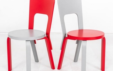 Alvar Aalto Artek Mid-Century Modern 66 Chairs, Pr