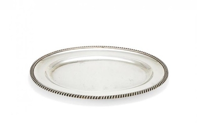 An Italian silver oval meat plate