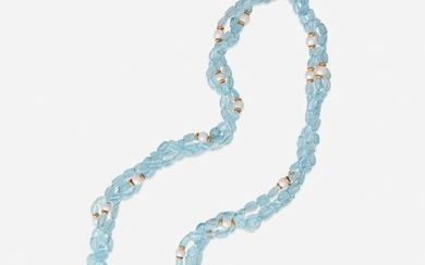 An aquamarine bead necklace, Verdura, 1989