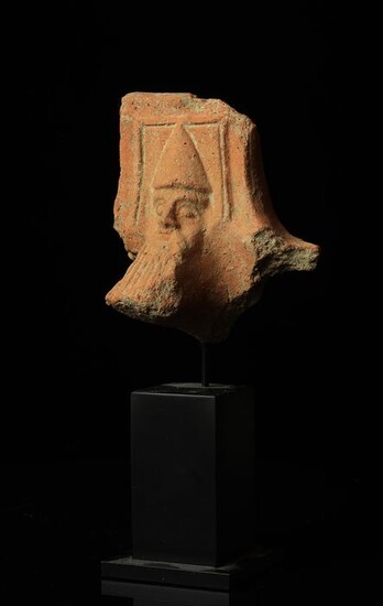 Ancient Greek Terracotta Greek terracotta Hermes head - 10×8×10 cm - (1)