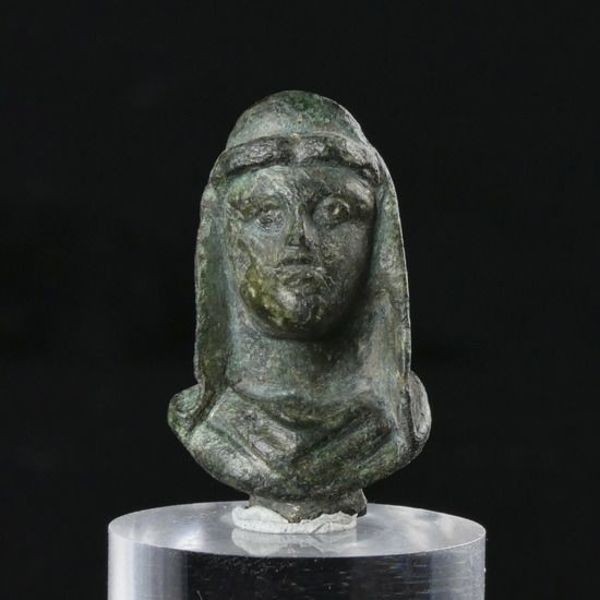Ancient Roman Bronze Bust of the Goddess Vesta