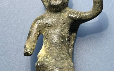 Ancient Roman Bronze Exclusive Figurine of Throned Jupiter (Zeus) - (8.2 cm)