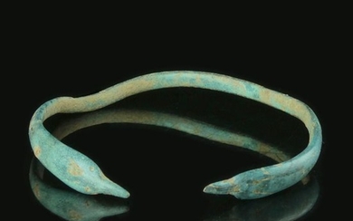 Ancient Roman Bronze Snake heads bracelet