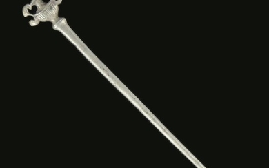 Ancient Roman Silver Hairpin with Amphora