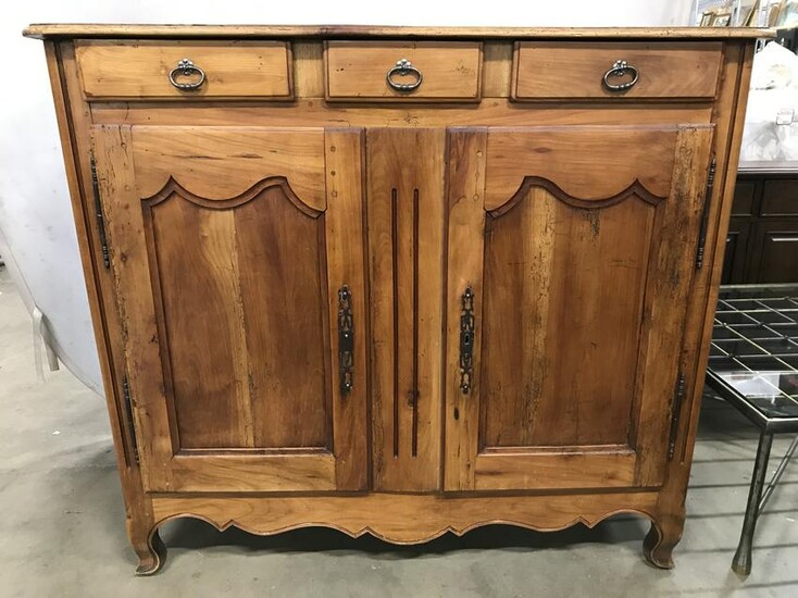 Antique Wooden Country French Tall Sideboard